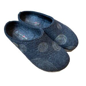Haflinger Grizzly Circle Clogs Women's Size 39 Size 9 US Dark Gray Wool